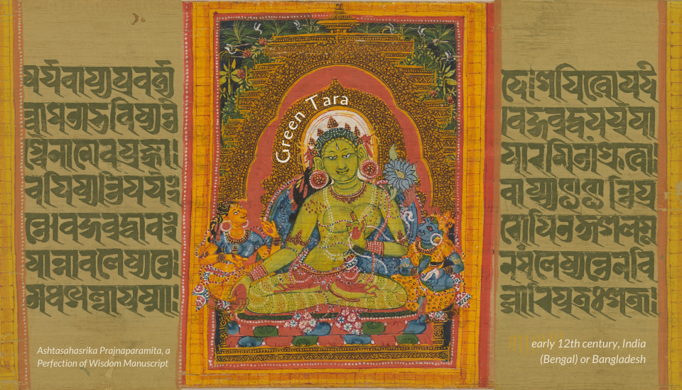 Green Tara From a  Ashtasahasrika Prajnaparamita, a Perfection of Wisdom Manuscript 