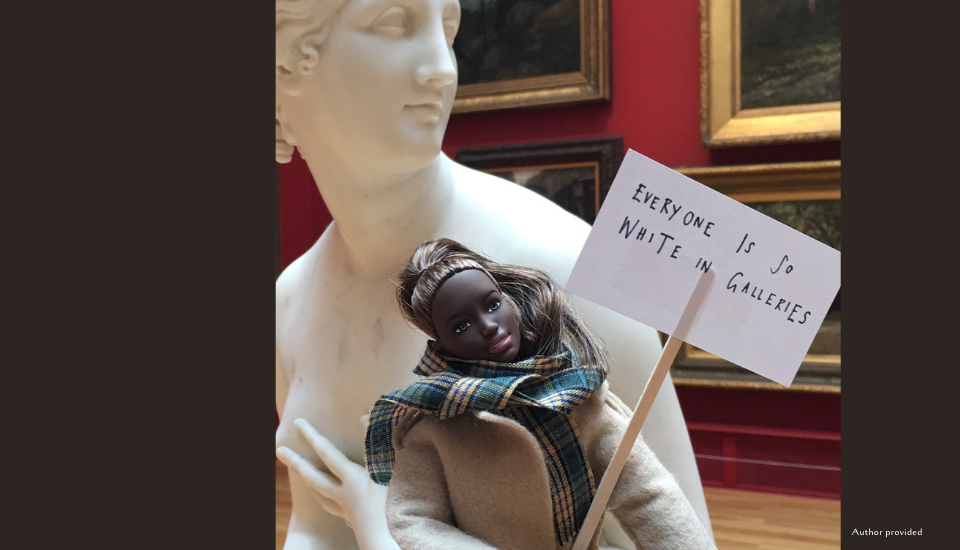 ArtActivistBarbie - Everyone is so white in galleries. Author provided